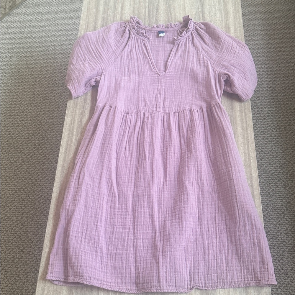 Old‎ Navy Lavender Cotton Ruffle Neck Dress XS